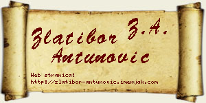 Zlatibor Antunović vizit kartica